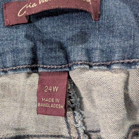 Gloria Vanderbilt Amanda Pull-On Jeans Plus Size 24W Blue Denim STrech POckets - Picture 3 of 8
